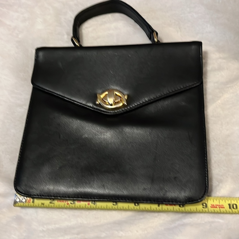 GIANII BERNINII Women’s Vintage Black Leather Clutch Bag Purse - Picture 8 of 11